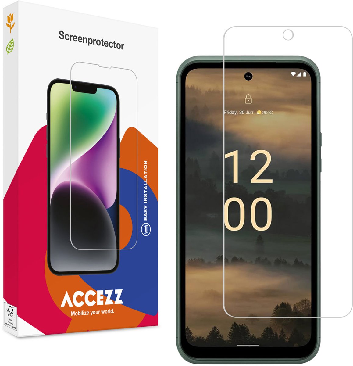 Accezz Screenprotector Geschikt voor Nokia XR21 - Accezz Gehard Glas Screenprotector
