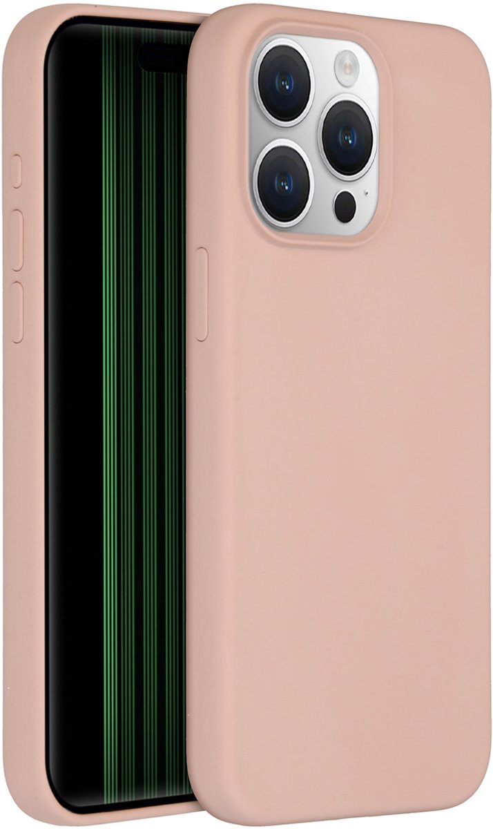 Accezz Hoesje Geschikt voor iPhone 15 Pro Max Hoesje Siliconen - Accezz Liquid Silicone Backcover Geschikt voor MagSafe - Roze