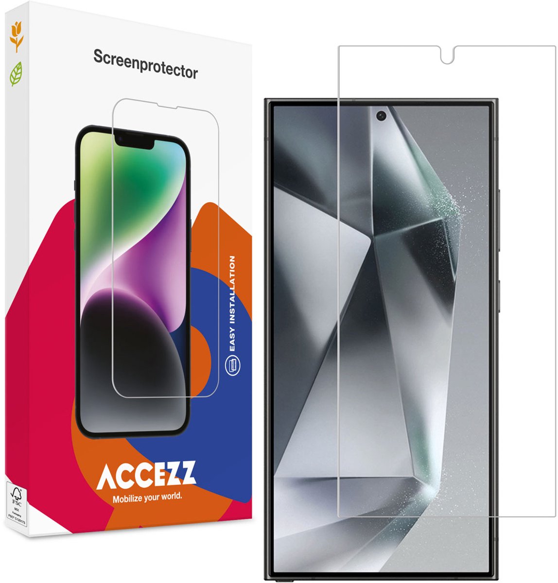 Accezz Screenprotector Geschikt voor Samsung Galaxy S24 Ultra - Accezz Gehard Glas Screenprotector