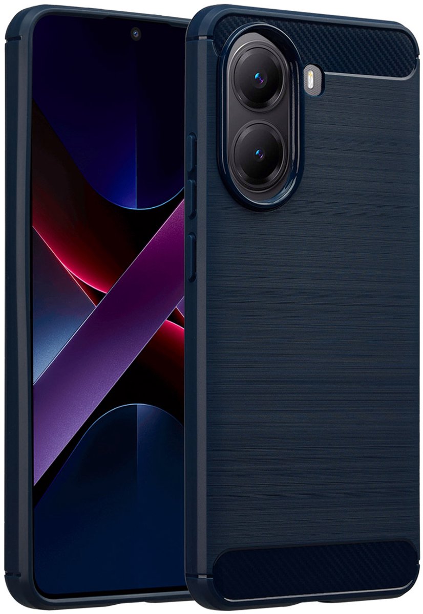 imoshion Hoesje - Geschikt voor Xiaomi Poco X7 Pro - Brushed Backcover - Donkerblauw