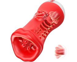 Daity Blowjob Simulator Seksspeeltje voor Mannen met Mondvormige Vibrator & Zuigfunctie – Waterdicht, USB Oplaadbaar