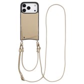 Coque Selencia pour iPhone 17 Pro - Coque arrière Nova avec cordon et porte-cartes - Beige