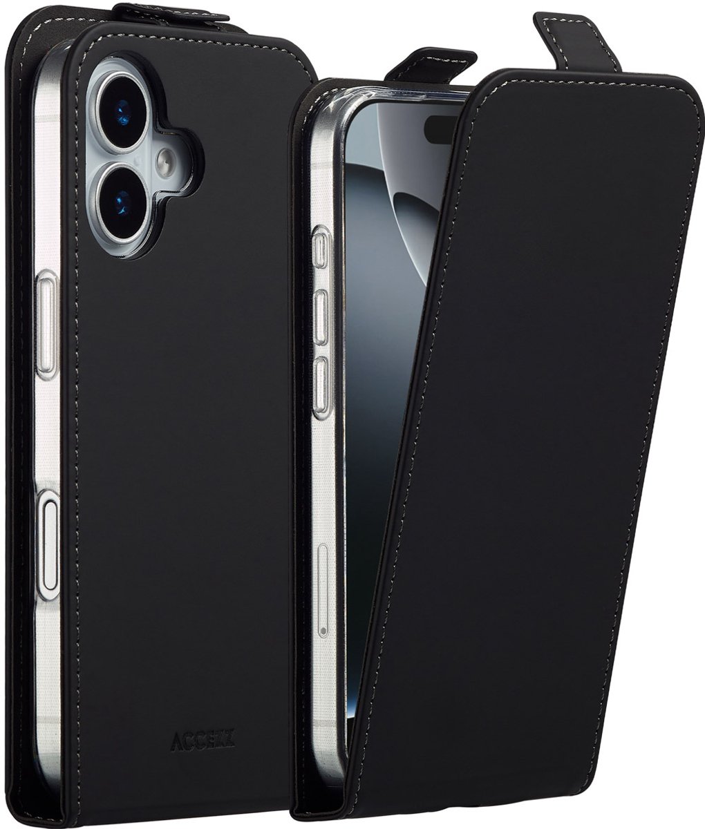 Accezz Hoesje - Geschikt voor Apple iPhone 17 - Flipcase - Zwart