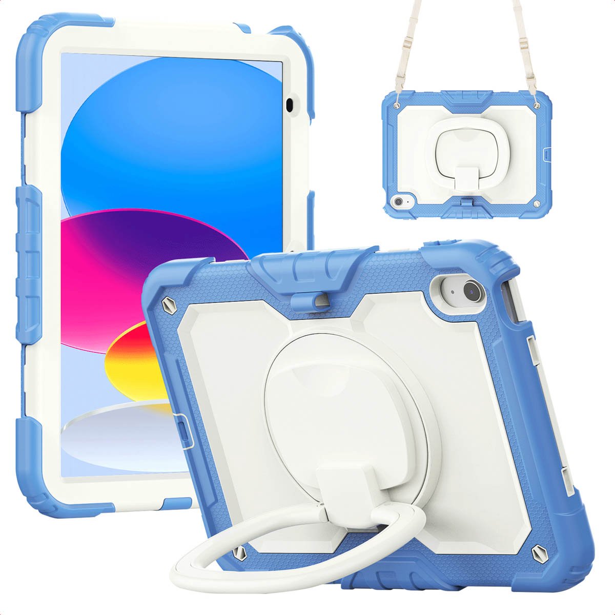 imoshion Tablet Hoes - Geschikt voor Apple iPad 11 2025 A16 / iPad 10e generatie (2022) 10.9 inch - Backcover Kids - Blauw