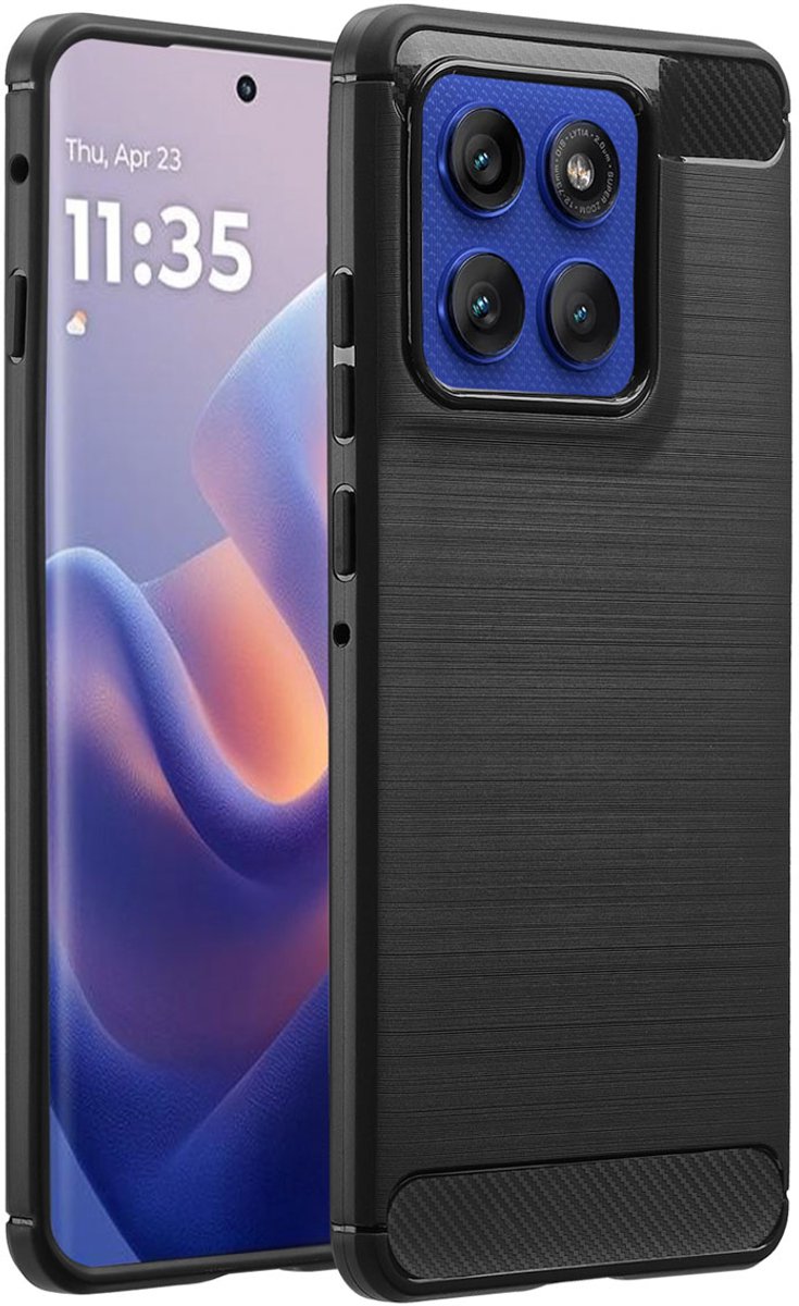 imoshion Hoesje - Geschikt voor Motorola Edge 60 Pro - Brushed Backcover - Zwart