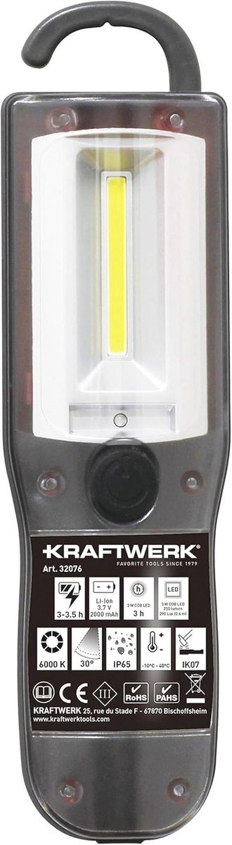 COB-accu handlamp 3,6 V Li-Ion voor gereedschap en werkplaats
