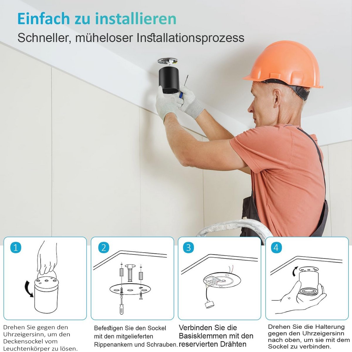 Zwarte Plafondspot 30° draaibaar - Geschikt voor GU10 en LED modules - Ø 80 mm Aluminium -