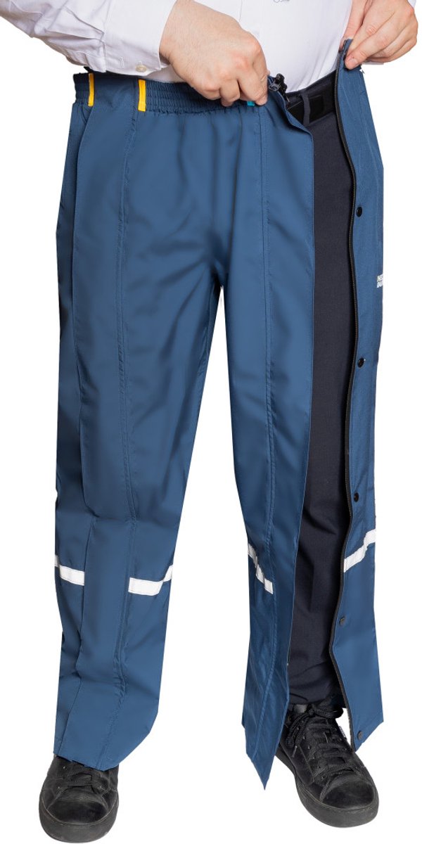 Hello Rain ZipDry Pro – Regenbroek 3-Lagen met Zijrits Donkerblauw M