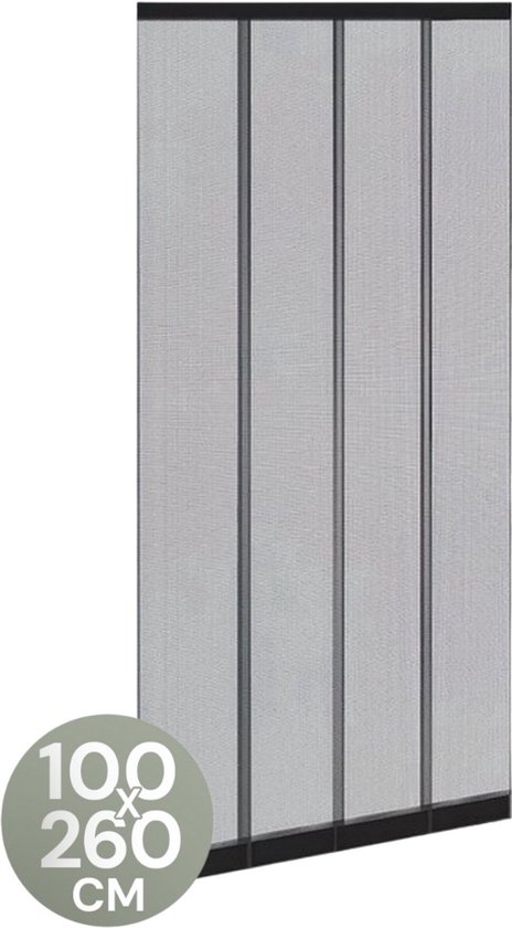 O'DADDY® Vliegengordijn Lamellenhor - 100x260 cm - Deurgordijn - Hordeur - Aanpasbaar Ontwerp - Glasvezel - Deurhor Zwart