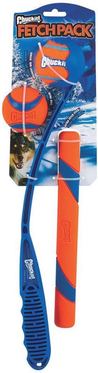 Chuckit! Fetch Pack - Chuck It Dog Ball Launcher 18 M, tennisbal, ultra rubberen bal en ultra ophaalstok hondengeschenken, hondenspeelgoed onverwoestbaar hondenbal werper launcher