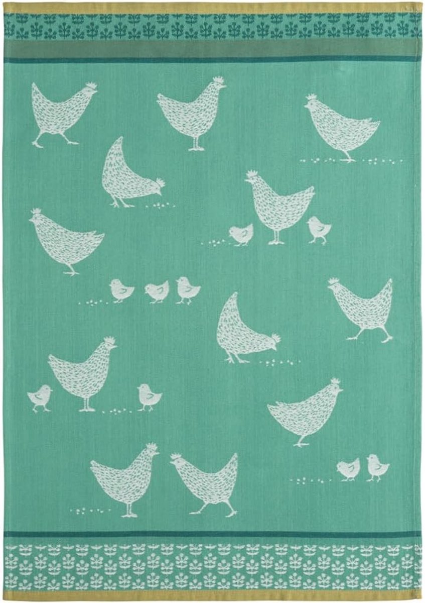 Theedoek Katoenen Jacquard Kip 50 x 75 cm