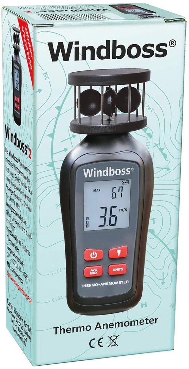 Windmeter met thermometer voor surfen, zeilen en kiten — afbeelding 4