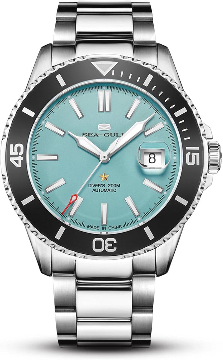 Automatisch Mechanisch Horloge voor Mannen - RVS Band - 200M Waterdicht met Kalender - Lichtgevende Business Casual Duikhorloge