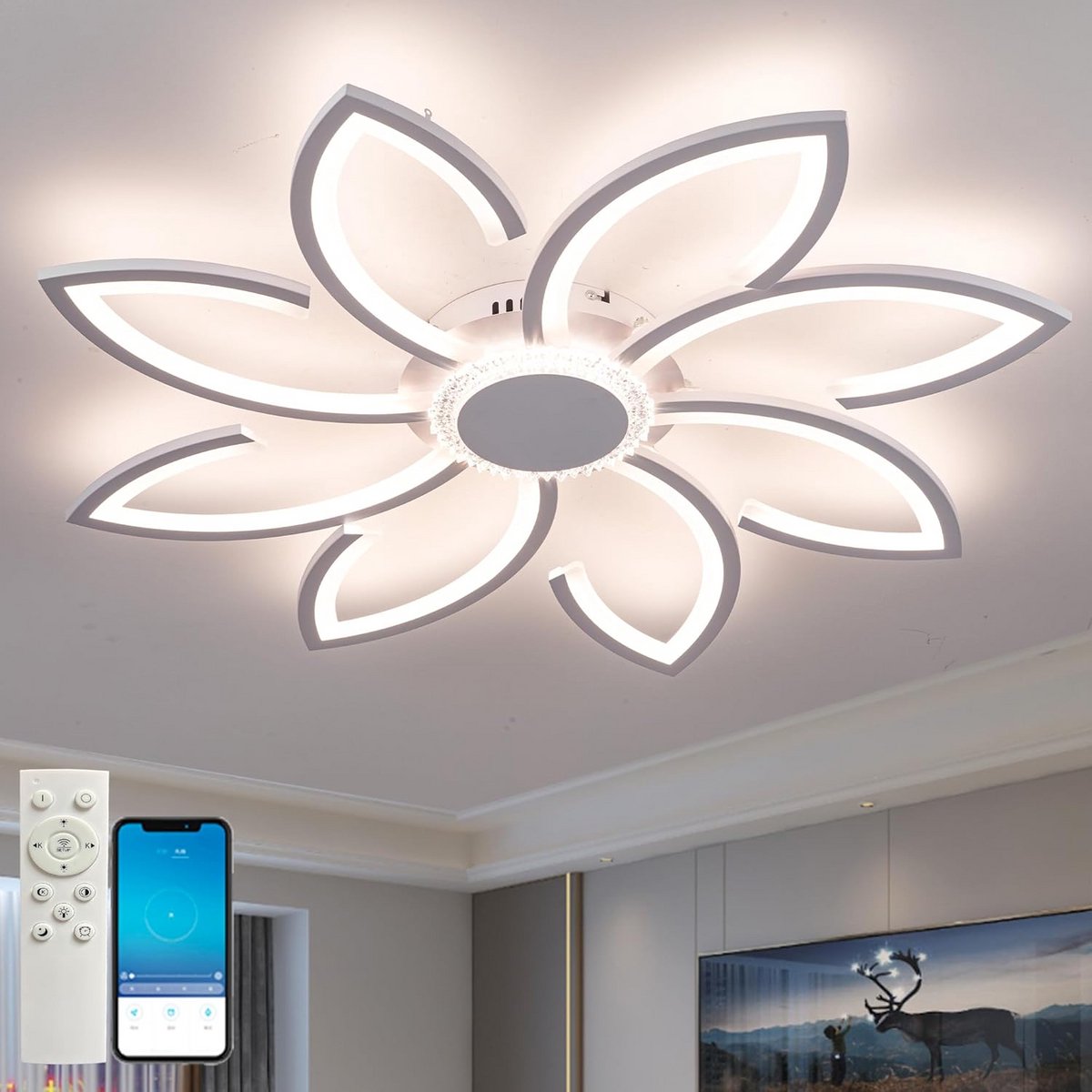Dimbare Plafondlamp 7200 Lumen Modern Led 3000K-6000K Met Geheugenfunctie