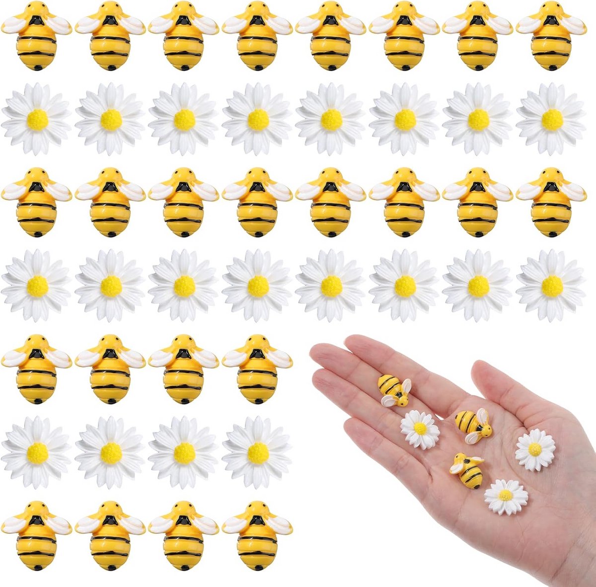 50 Stuks Kleine Bij Madeliefje Bloem Decoratie voor DIY Projecten