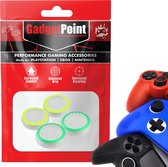 Gadgetpoint - Thumb Grips voor PlayStation, PS5, Xbox X/S, One & Switch Pro Controller - Gaming Thumbgrips - Performance Anti-Slip Thumbsticks - Bescherming Accessoires - Wit Groen en Wit Lichtgroen