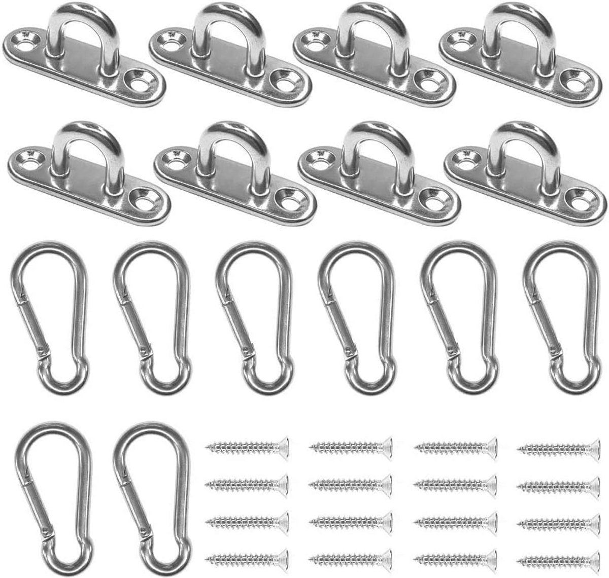 Roestvrijstalen 4,6 cm pad oogplaat U-haken set met karabijnhaken - Marine Hardware