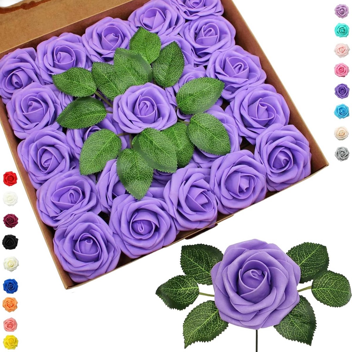 25 Stuks Neppaarse Rozen - Kunstbloemen voor Bruiloft en Decoratie