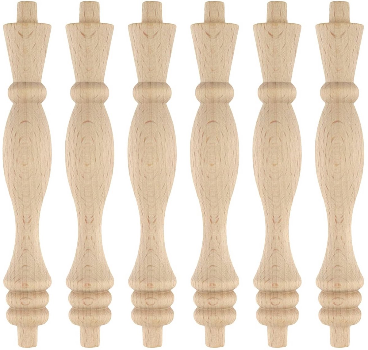 Houten Baluster Spindels voor DIY Ambachten en Meubels - 6 Stuks