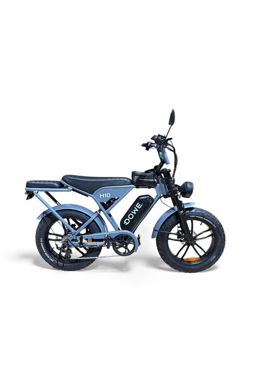 Elektrische Fatbike Dowe H10 Grijs 250W Motor 17,5Ah Accu 20″ Brede Banden NFC Ontgrendeling Hydraulische Remmen