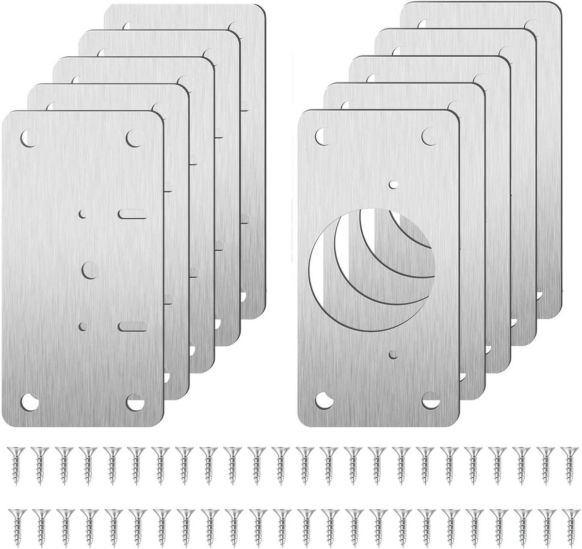 Scharnierreparatieplaat - 8 Stuks Met Schroeven Voor Keuken, Kast en Deur