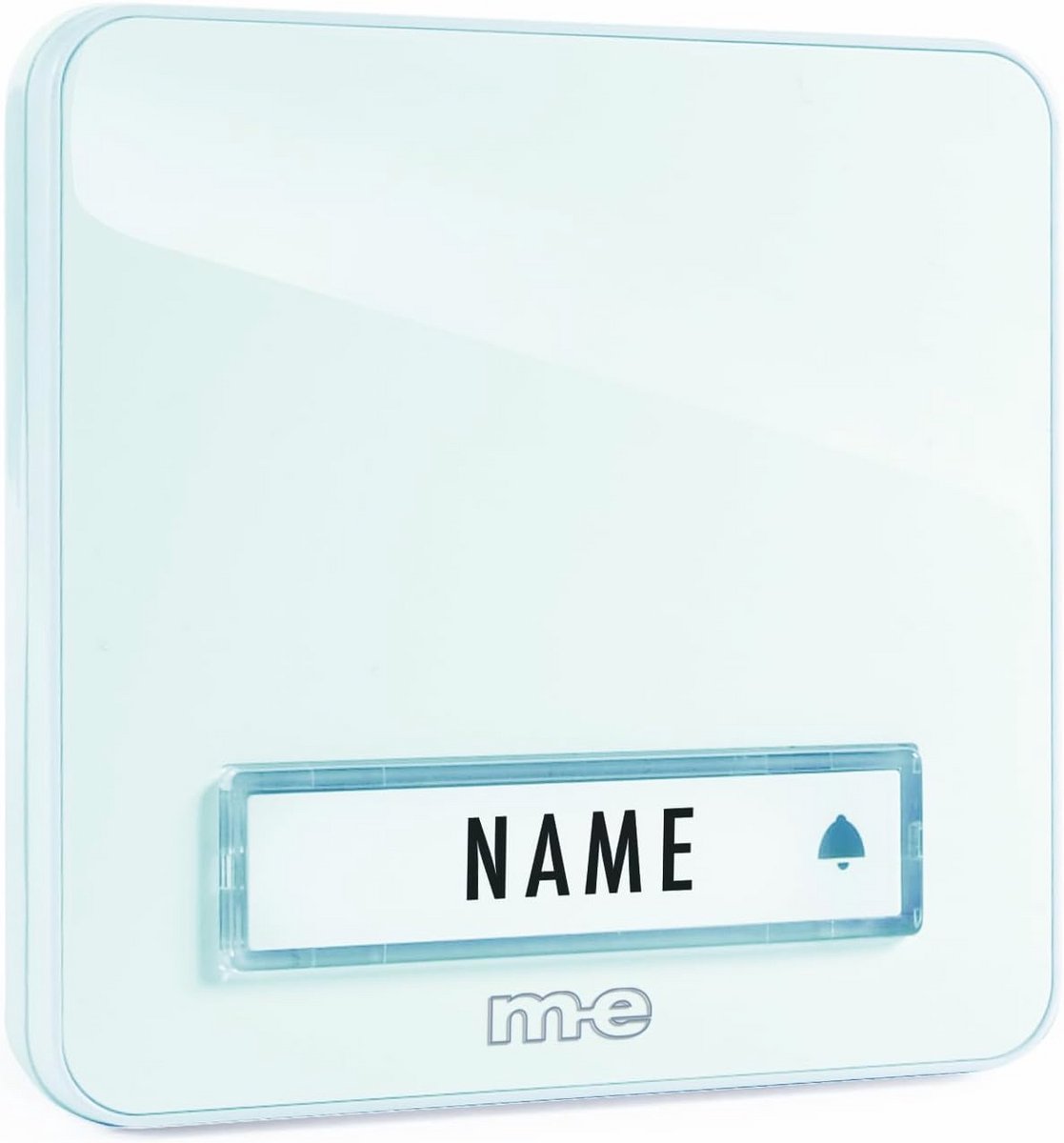 Moderne belplaat met naamplaatje 1-voudig wit 12V/1A
