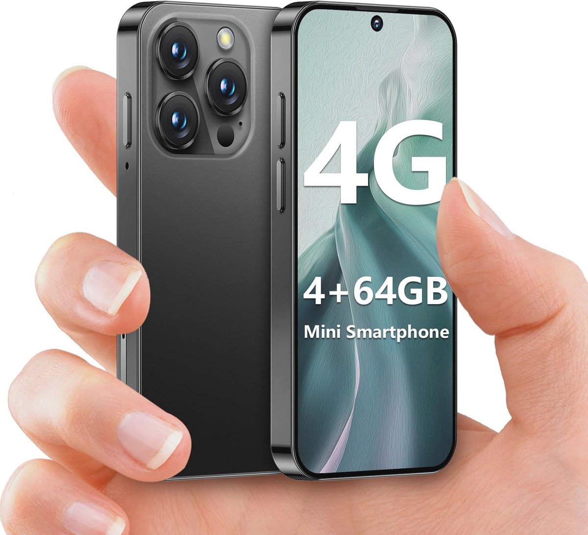 4G Mini Smartphone met 4+64GB - Ultra-dun Telefoon met 3.88" HD Scherm