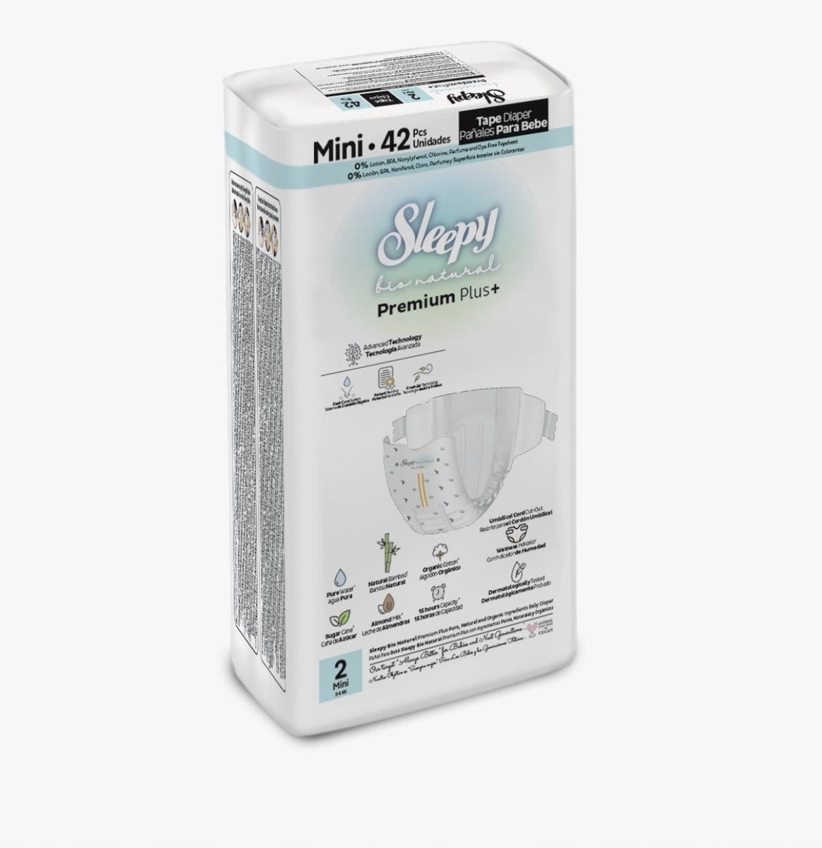 Sleepy Bio Natural Premium Plus - Maat 2 (3-6 Kg) - 42 Luiers