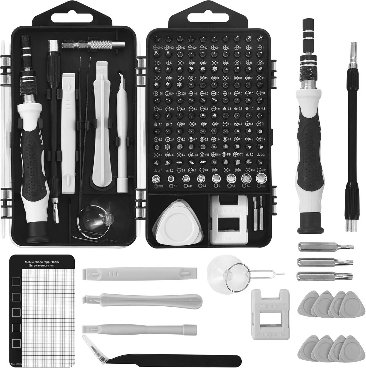 Gereedschapsset 122-in-1 voor Precisietechniek - Mini Schraubendraaierset voor Mobiele Apparaten, Tablets en Elektronica