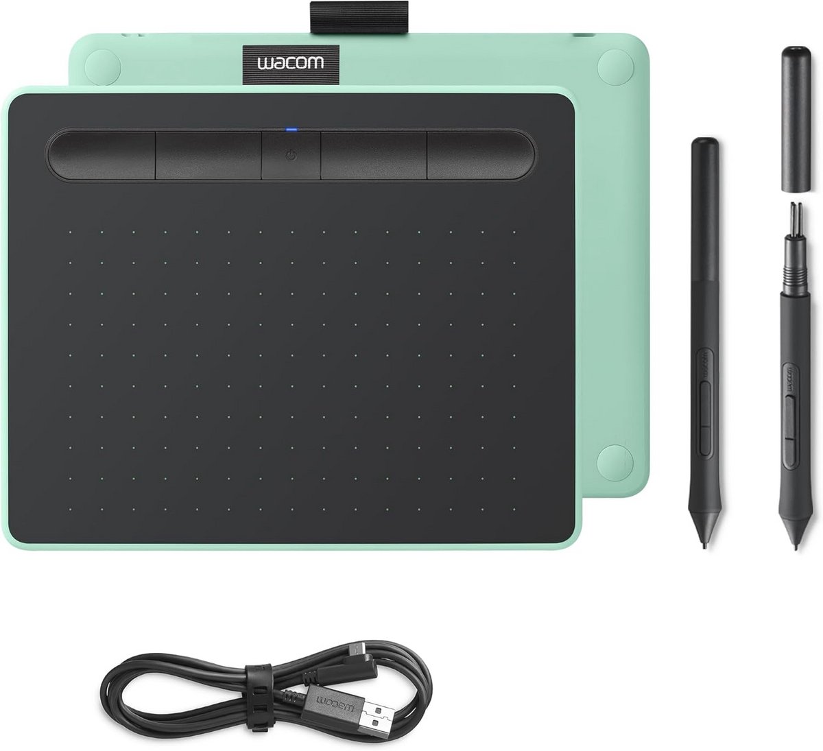Pen-tablet voor tekenen en digitale creativiteit, Bluetooth, compatibel met Windows en Mac, klein - pistachegroen