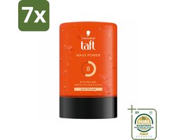 7 x Taft - Maxx Power 8 - Styling Gel - Langdurige fixatie - 300 ml - Grootverpakking - Styling Gel Voor Mannen - Langdurige Fixatie - Hold Level 8/15 - Haar Fixatie - Stijl Voor Korte Kapsels