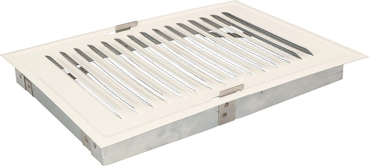 Ventilatierooster met Insectennet voor Open Haard Ventilatie - Wit 14mm x 21mm
