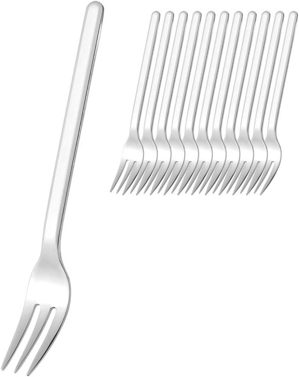 12 Stuks RVS Dessertvorken - Gepolijst, 13,5 cm