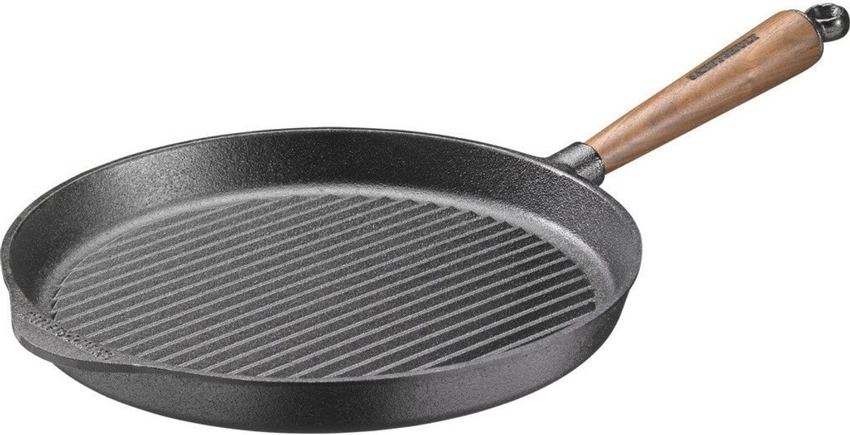 Gietijzeren Grillpan 28 cm - Duurzaam en Natuurlijk Kookgerei