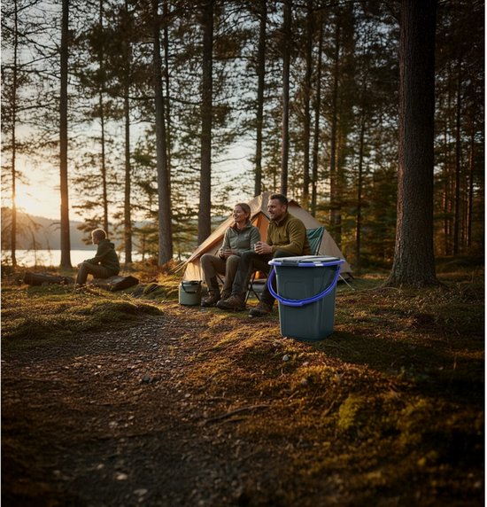 Draagbare Toeristische Toiletbak - 19L - GB320BB - zwart-navy van Bo-Camp — afbeelding 5