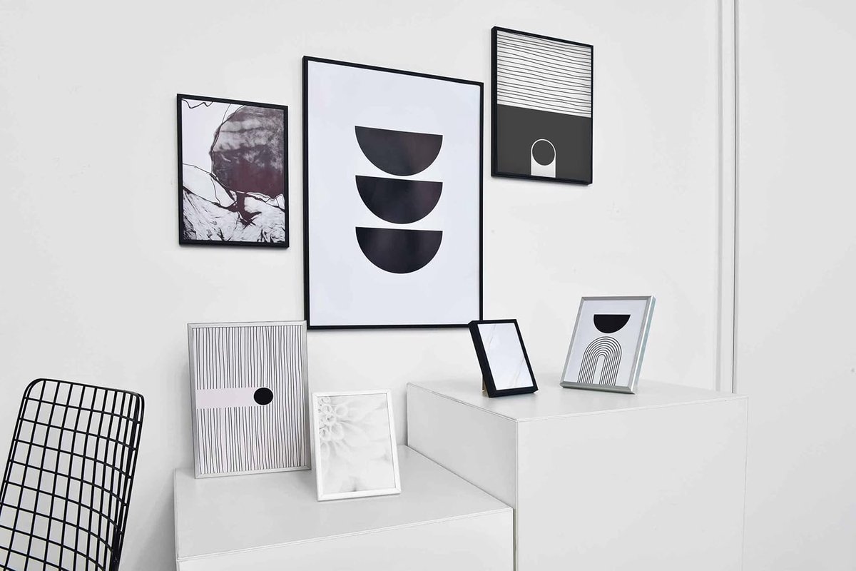 Famanu Aluminium fotolijst zwart mat 15x20cm met kunststofglas Mat Zwart