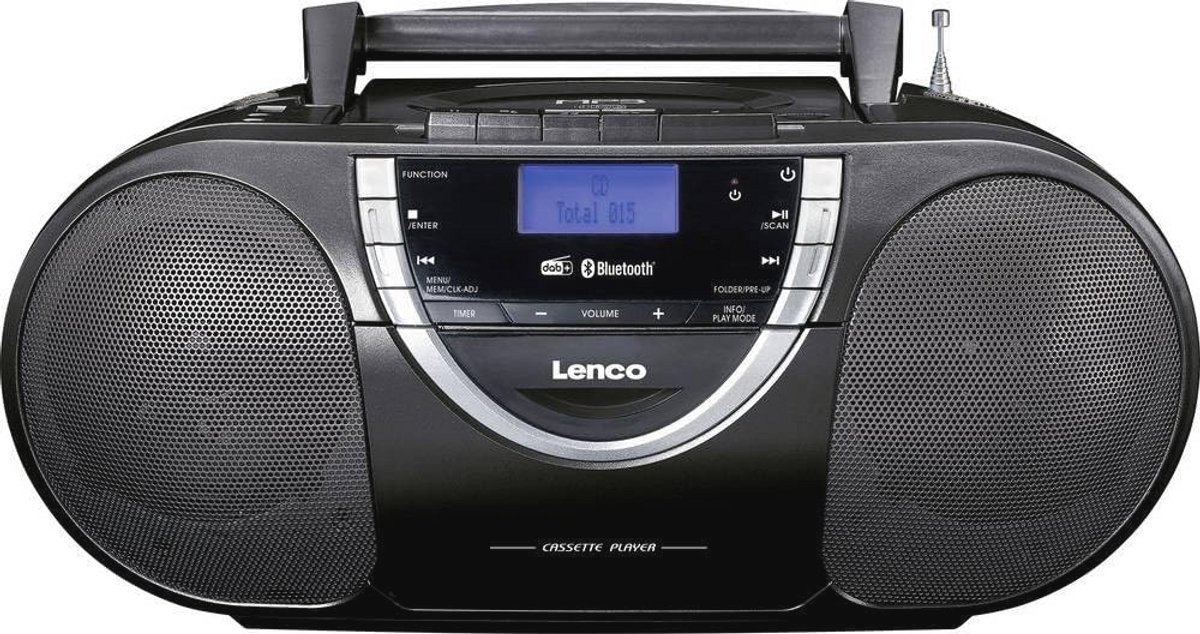 Lenco SCD 6900 Portable DAB+ Radio - Bluetooth - FM Radio - Boom Box with CD/MP3 Player - Cassette Deck - USB Input - AUX-in - 3.5mm Headphone Jack - Black, Normal