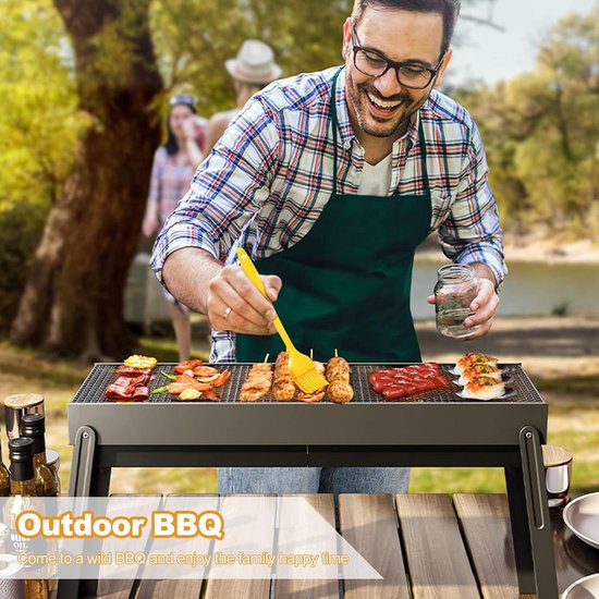 Draagbare Opvouwbare Houtskoolbarbecue – Roestvrij Staal, 8 Steunpunten, Inklapbaar, Met Handgrepen – Ideaal Voor Tuin, Picknick, Camping En Reizen