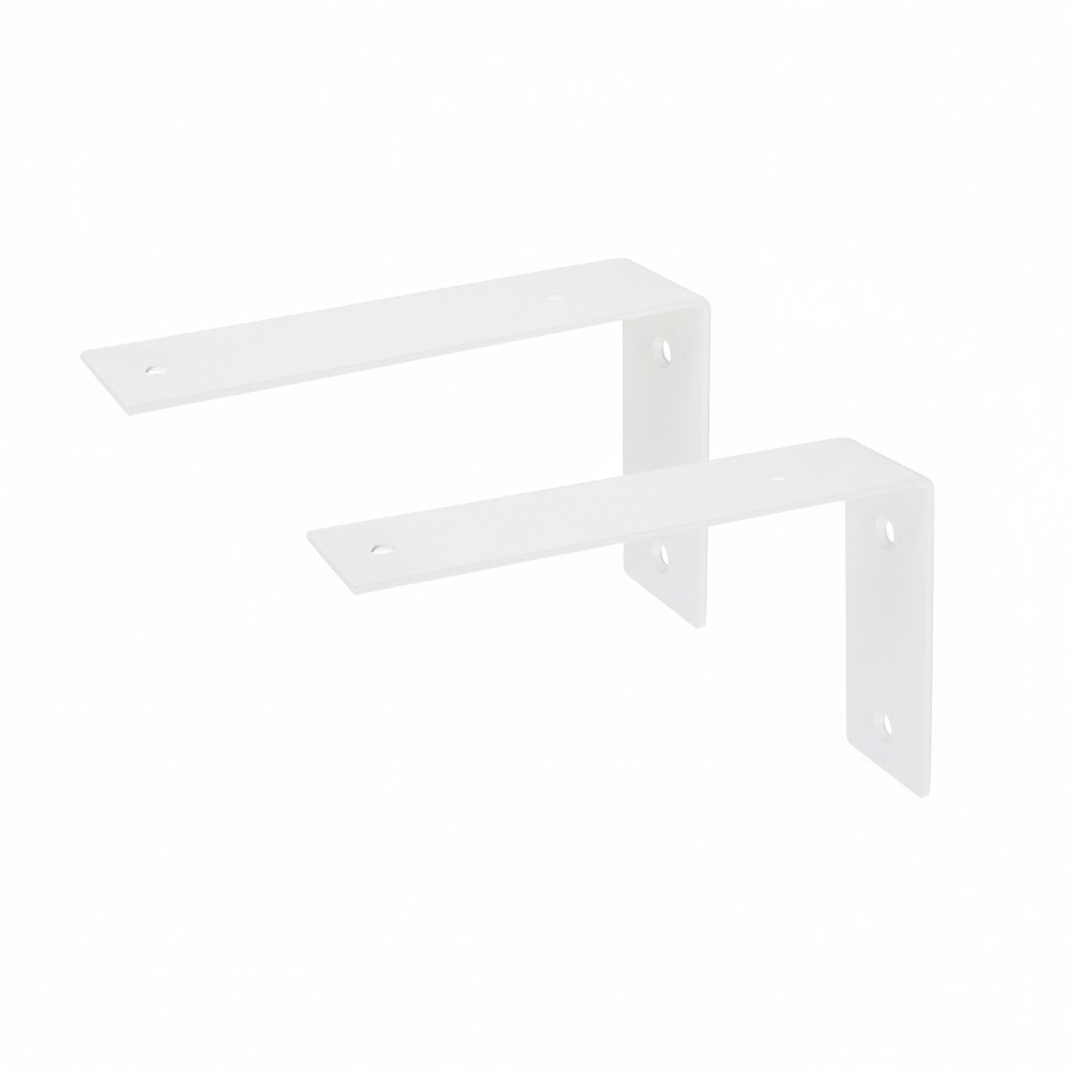 Maison DAM - Plankdragers L vorm - Industriële plankdragers – Voor plank 20cm tot en met 25cm – Wit - Incl. bevestigingsmateriaal + schroefbit