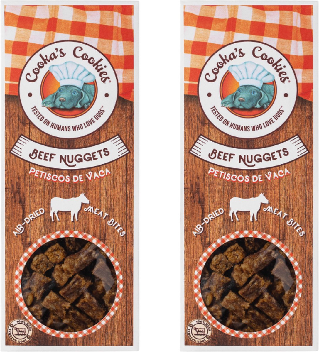Cooka’s Cookies - Rundvlees nuggets Hondensnoep – Beef Nuggets 2-pack (2x60g) - Voordeel Set - Perfect als trainingssnack of beloning