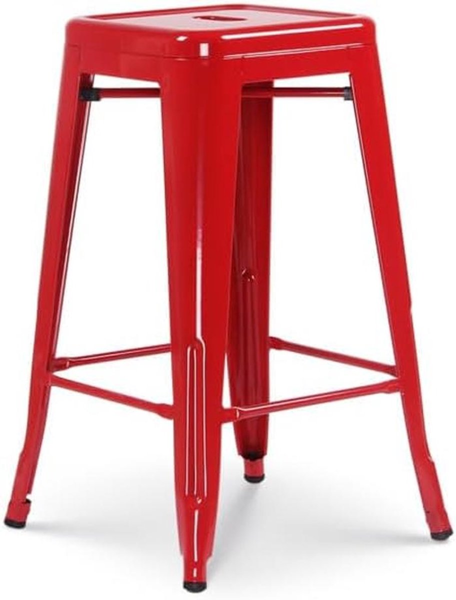 Industriële Barkruk Hoogglans Rood - Zithoogte 66 cm