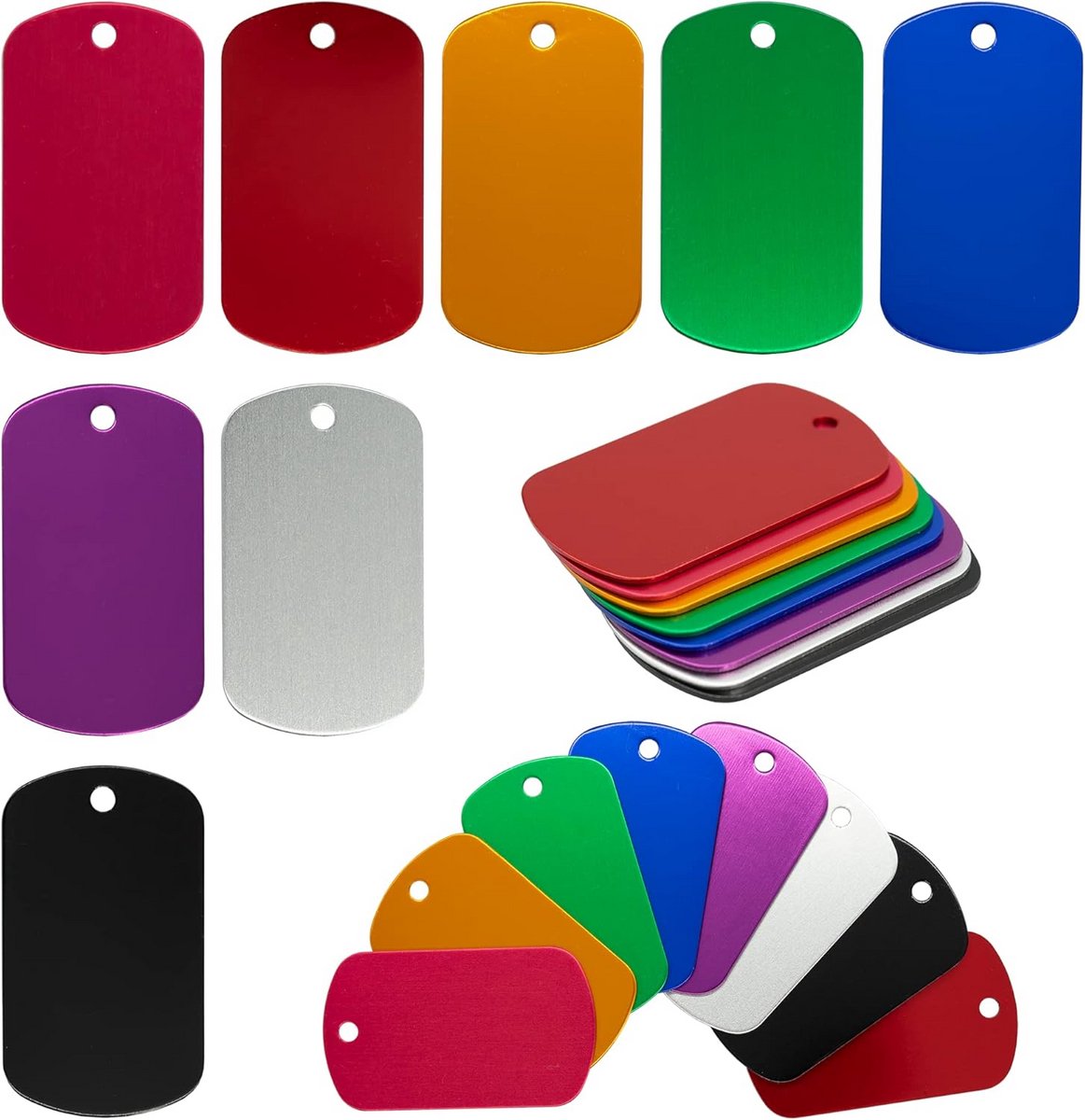 Aluminium Gravure Tags 24 Pack - Blanco Hondenpenning voor Graveren