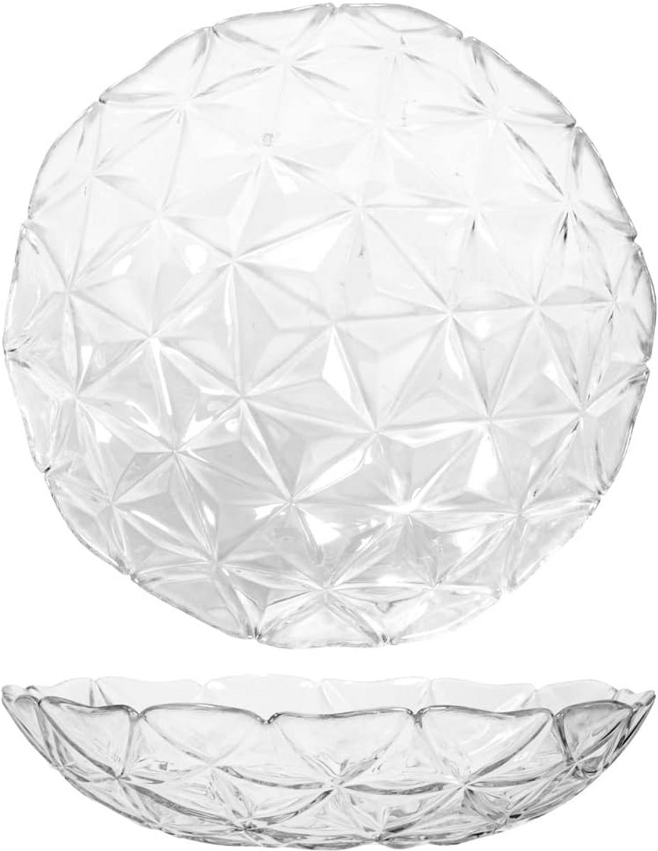 Set van 2 Diepe Glazen Borden 20 cm - Transparant, Modern en Elegant Design
