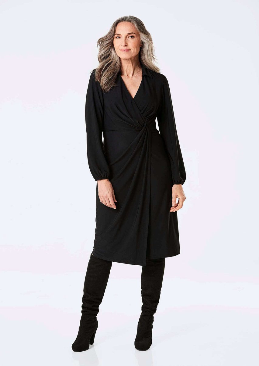 Goldner Wikkeltop Elegante jerseyjurk met V-hals