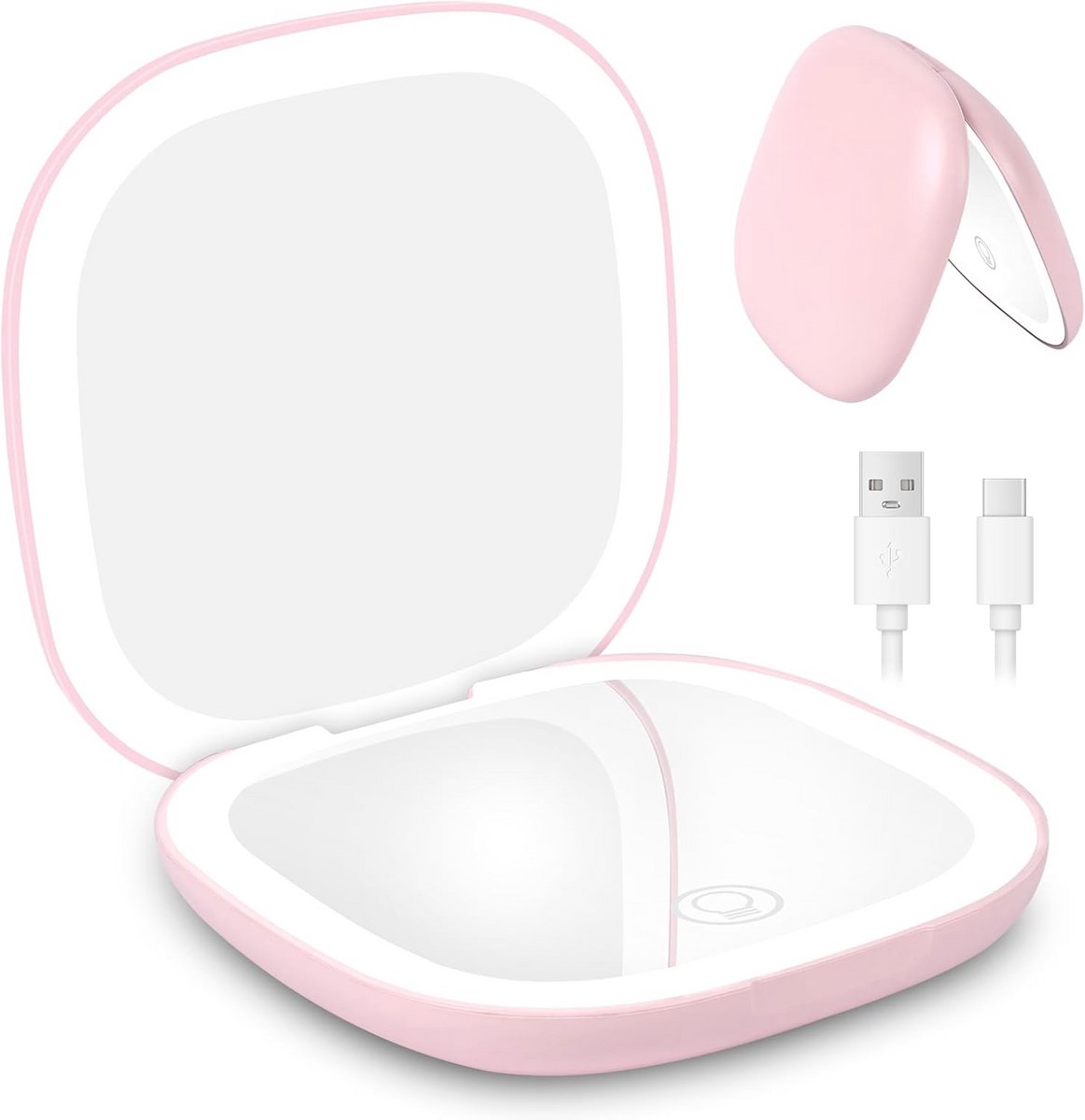 Make-upspiegel met LED-lamp en 10-voudige vergroting – Ideaal voor thuis en op reis