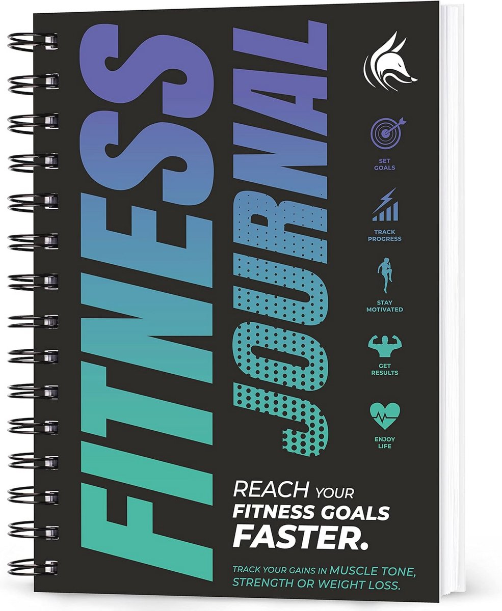 Fitness- en Trainingsdagboek - Dagelijkse Oefeningenlogboek om je Voortgang te Volgen, Gewichtsverlies en Cardio - Spiraalgebonden A5 (Hemelsblauw)