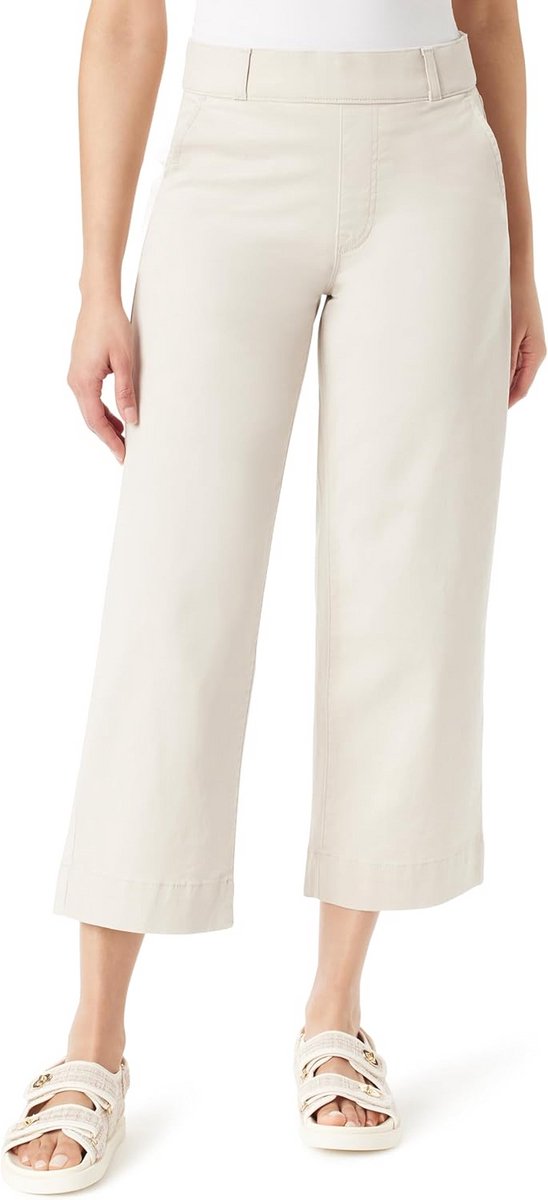 Dames Jeans Hoge Taille Wide Leg Cropped Pull On Stijlvolle Pasvorm