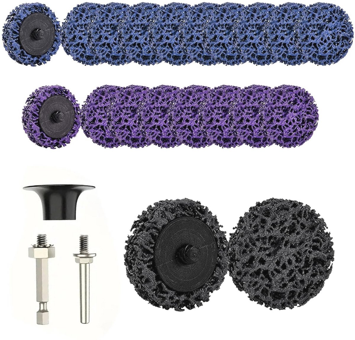 Grof Reinigingsschijven Set - 21 Stuks 50mm voor Slijpen en Polijsten