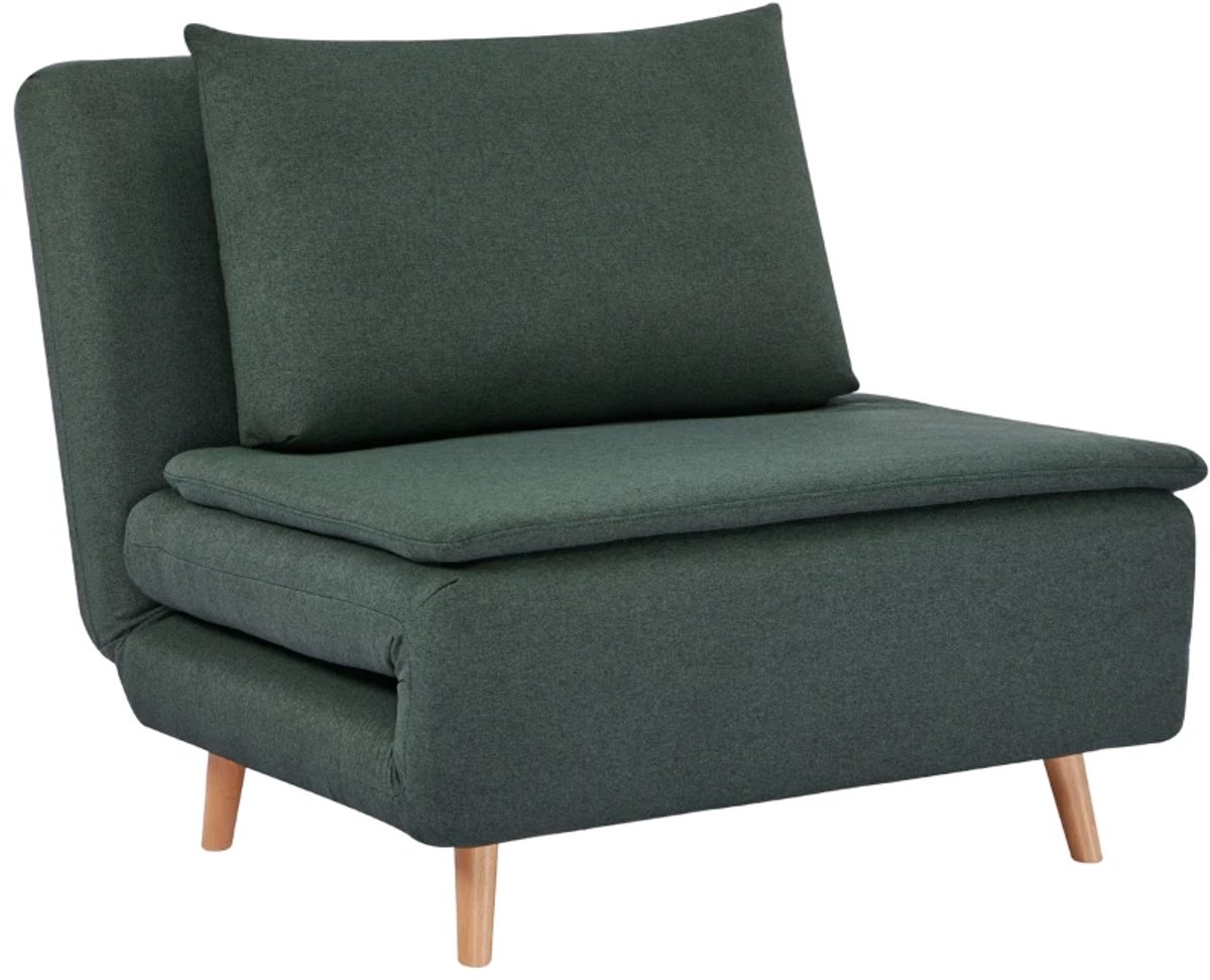 Slaapstoel - Uitklapbaar - Slaapbank - Logeerbed - Zetelbed - Slaapfauteuil - Vouwbed - 1 persoons - Zeer comfortabel - Donkergroen