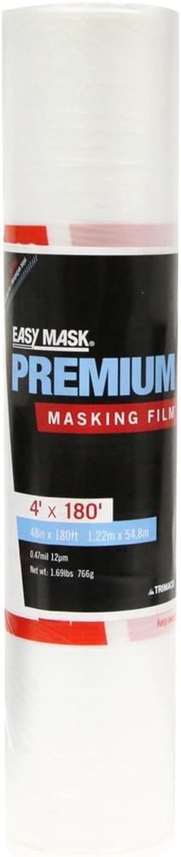 Premium Grade Afdekfolie 48" x 180" - Kleurloos